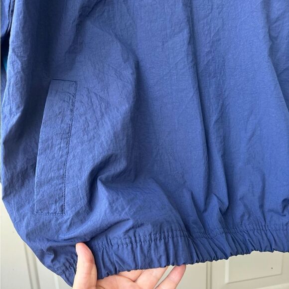 Vtg 90s Nike Windbreaker Jacket Blue Mock Neck Zip Nylon Embroidered Logo Sz XL - Picture 4 of 12